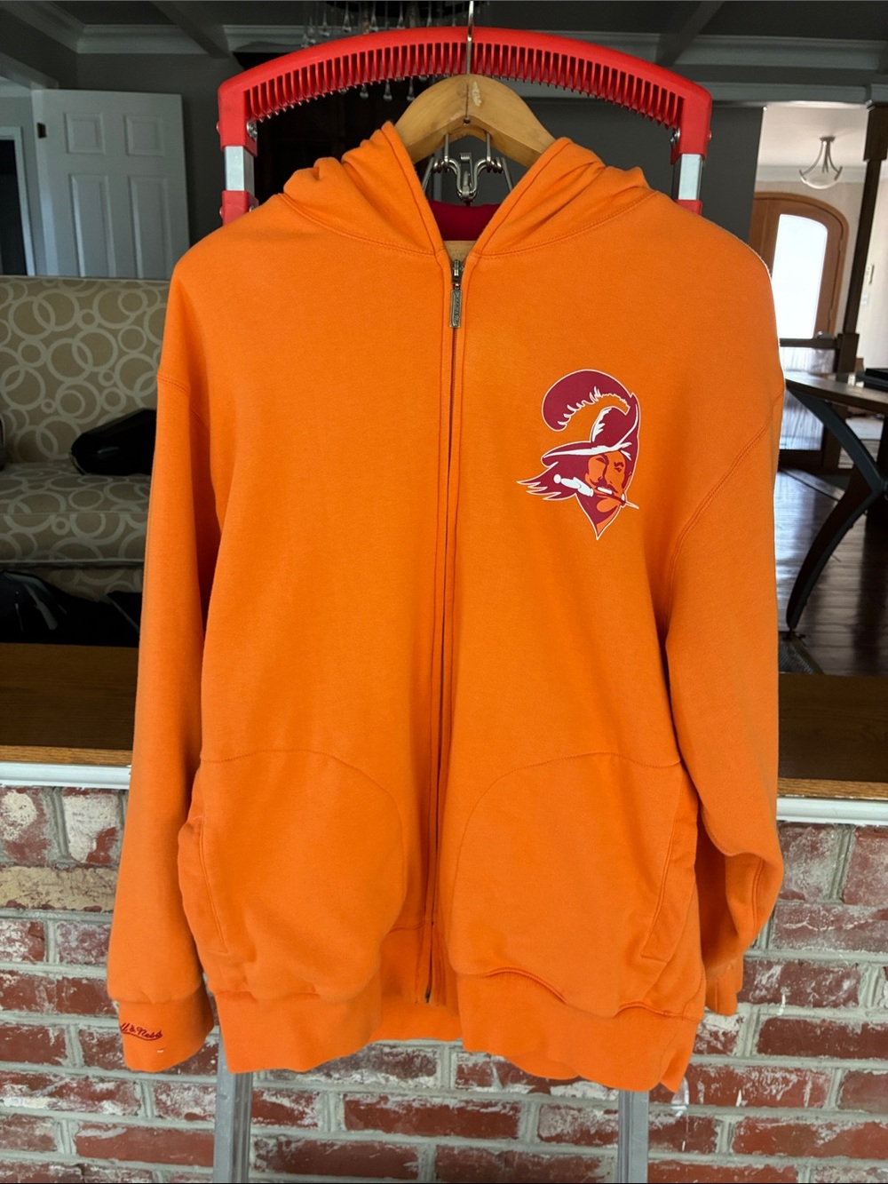 Mitchell & Ness Bright Orange Full-Zip Kids Hoodie with Team Crest